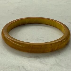 Vintage Marbled Orange/Brown Color Bakelite Thin Bangle Bracelet